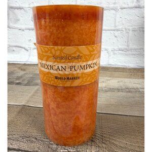 2009 Mexican Pumpkin Spice Scent Pillar Candle 6" Tall Orange Fall Harvest Décor